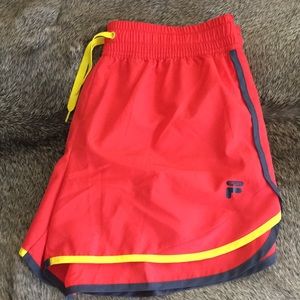 Bright Orange Fila Shorts